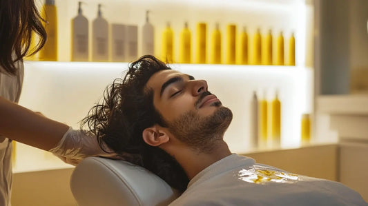 Homme après lissage brésilien cheveux lisses