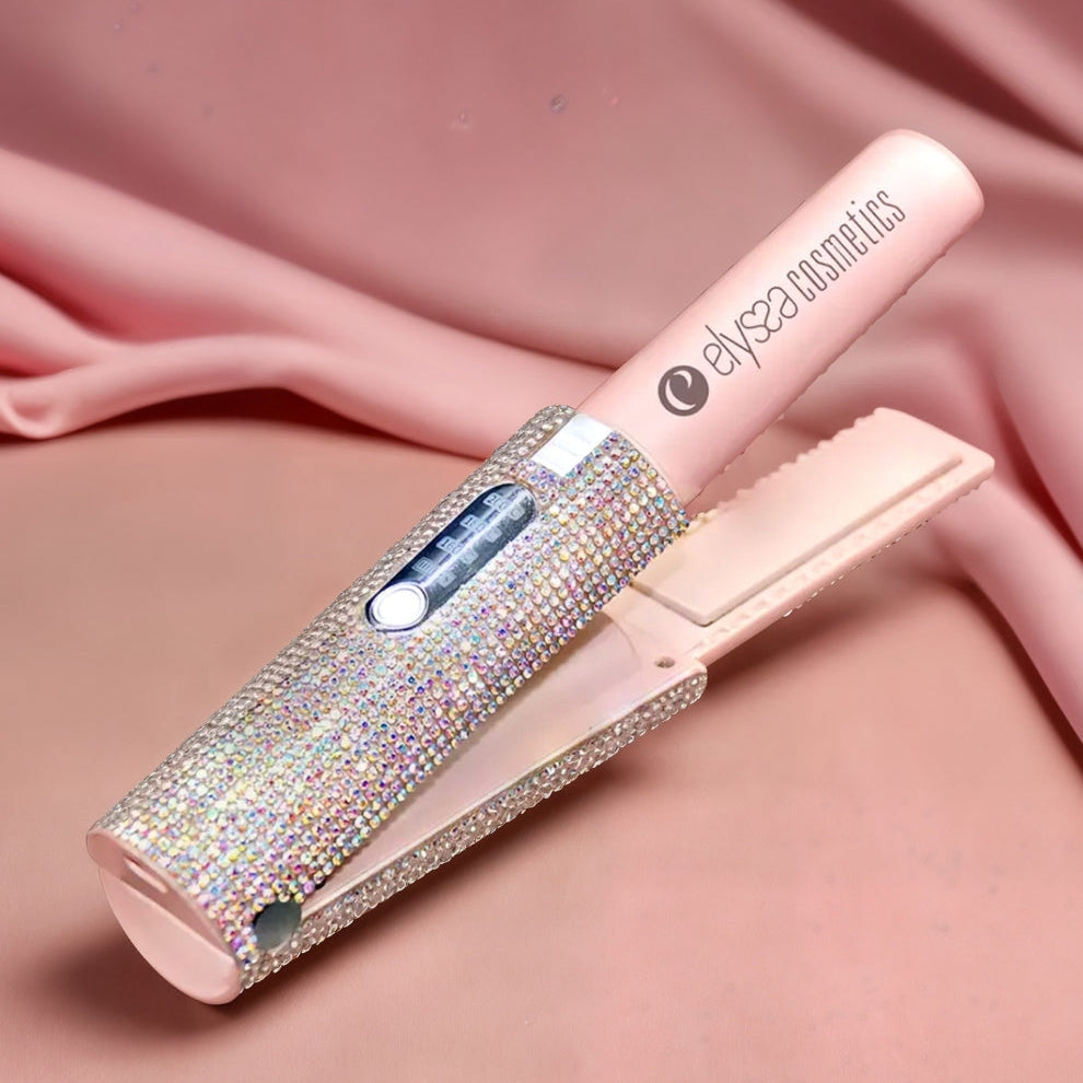 ELYSS’ GLOW | Mini Lisseur Cheveux Portable avec Strass