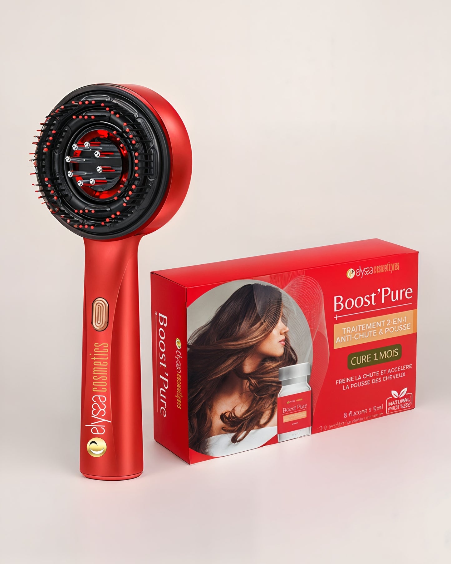 Pack BOOST’ PURE 2-en-1 Anti-chute & Pousse de Cheveux | Brosse + Cure 1 mois