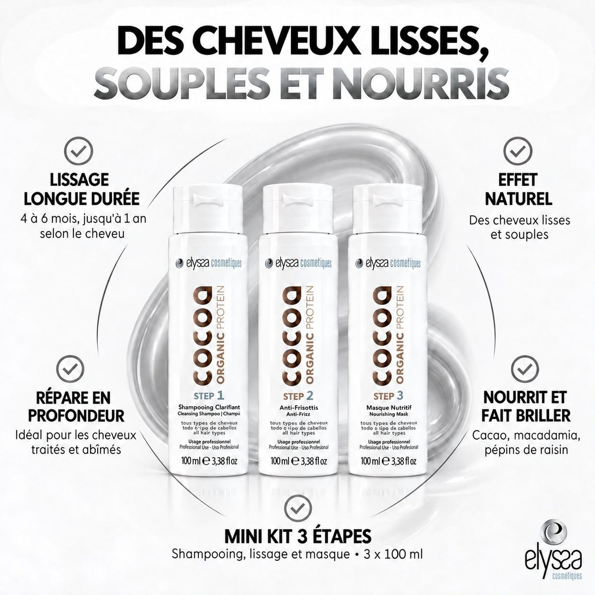 Mini Smoothing Kit Cocoa Organic Protein Tannin 3x100ml