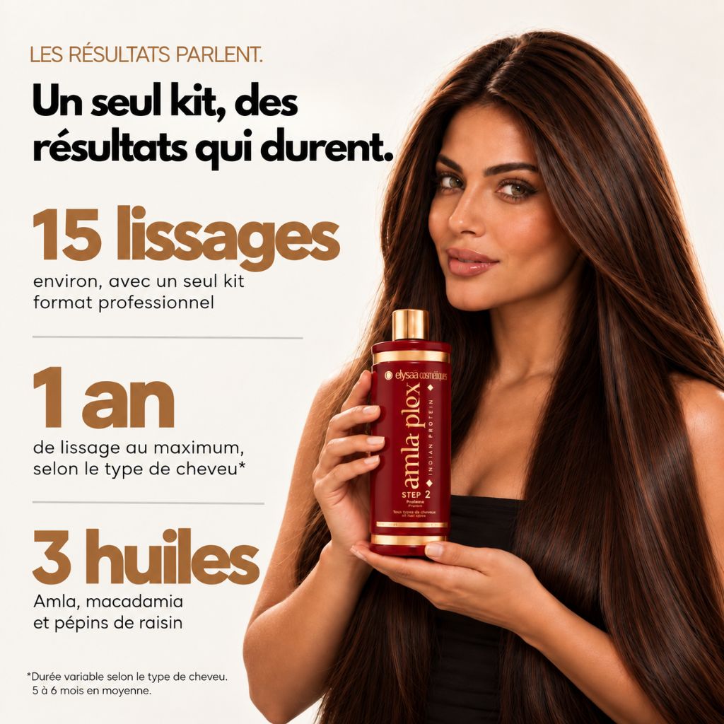 Kit Lissage Indien Amla Plex 2x1L + Soin Cheveux PCA 200 ml