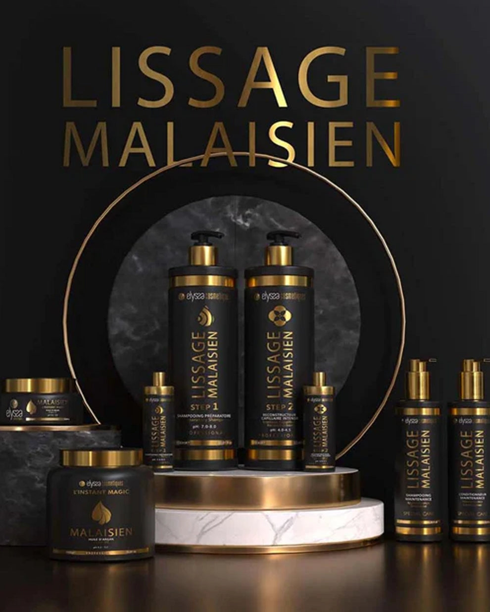 Kit Lissage Malaisien Kératine & Shampoing Clarifiant 2x1L Elyssa Cosmétiques