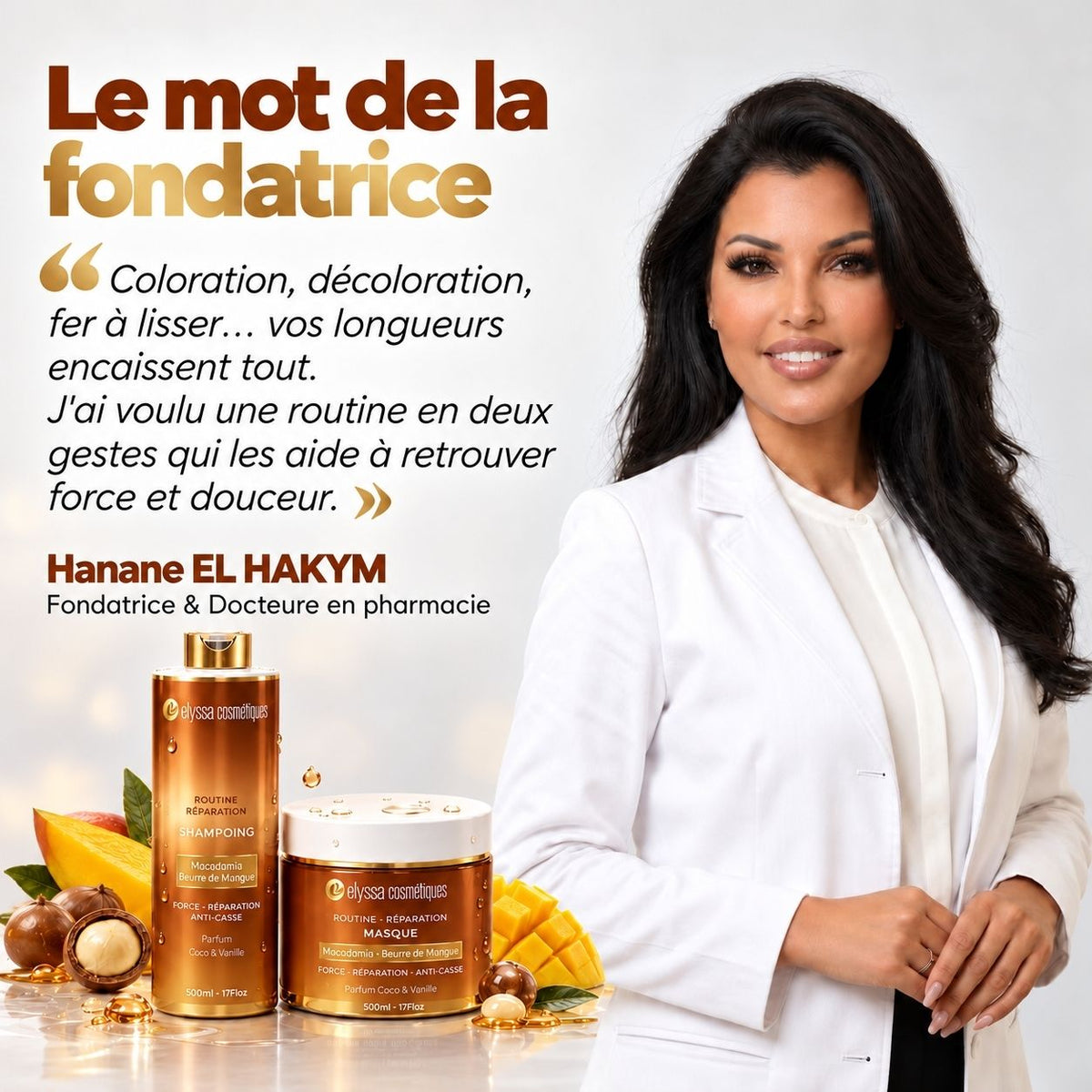 Routine Réparation — Shampoing + Masque | Cheveux abîmés, colorés & cassants | 2 × 500 ml