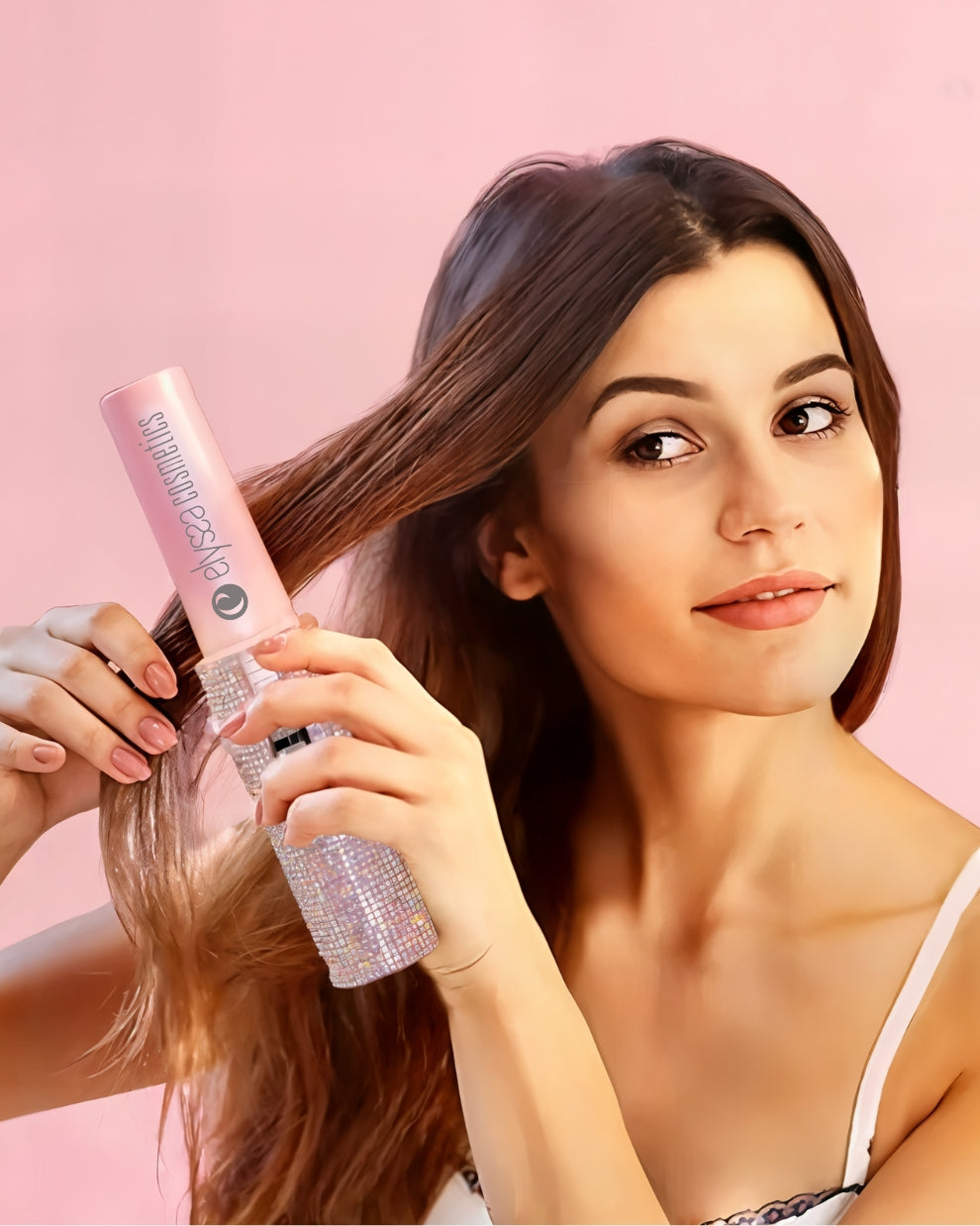 ELYSS’ GLOW | Mini Lisseur Cheveux Portable 2-en-1 avec Strass