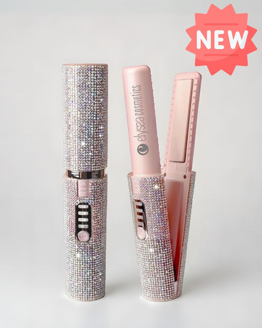 ELYSS’ GLOW | Mini Lisseur Cheveux Portable 2-en-1 avec Strass
