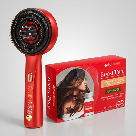 Pack BOOST’ PURE 2-en-1 Anti-chute & Pousse de Cheveux | Brosse + Cure 1 mois