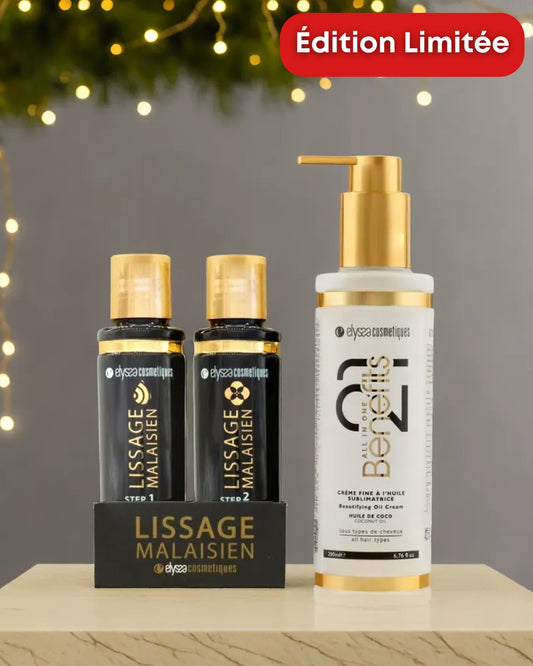 COFFRET NOËL : Mini Kit Lissage Malaisien + Soin Cheveux Coco 21 Benefits